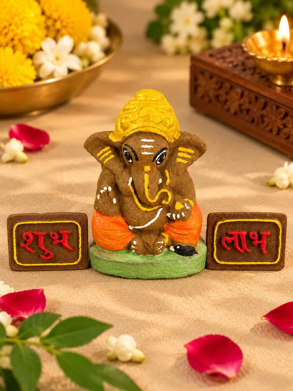 Shubh_Shuruaat_Combo_1:_Gomay_Ganesh_Ji_4"_+_Sticker_Om_+_Stickers_Swastik_+_Sticker_Shubh_Labh