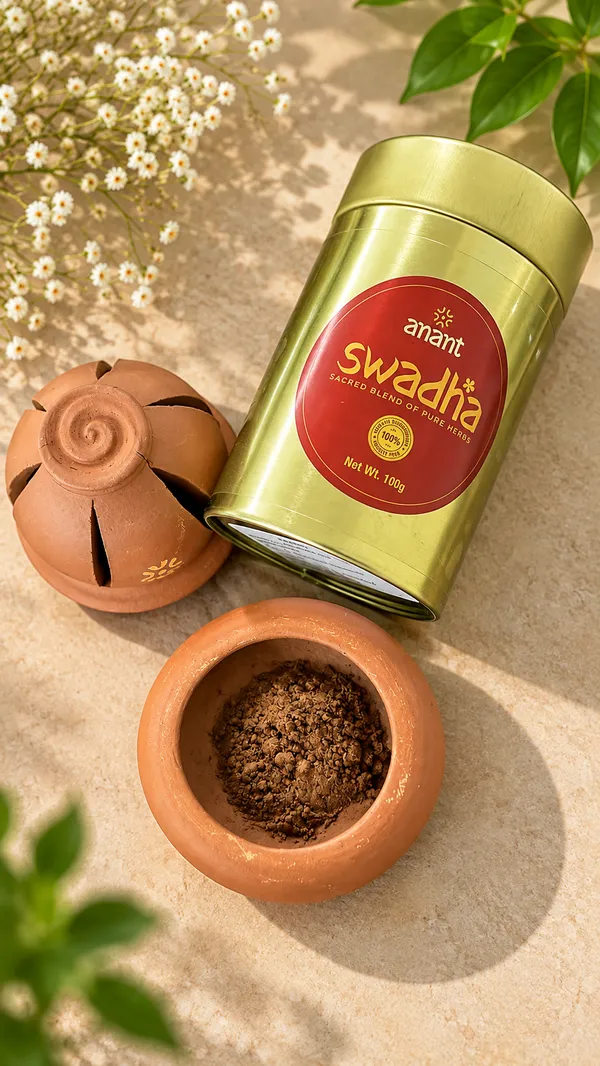 Swadha_Incense_Powder_-_100_Gram_Box_+_Terracotta_Burner_With_Lid