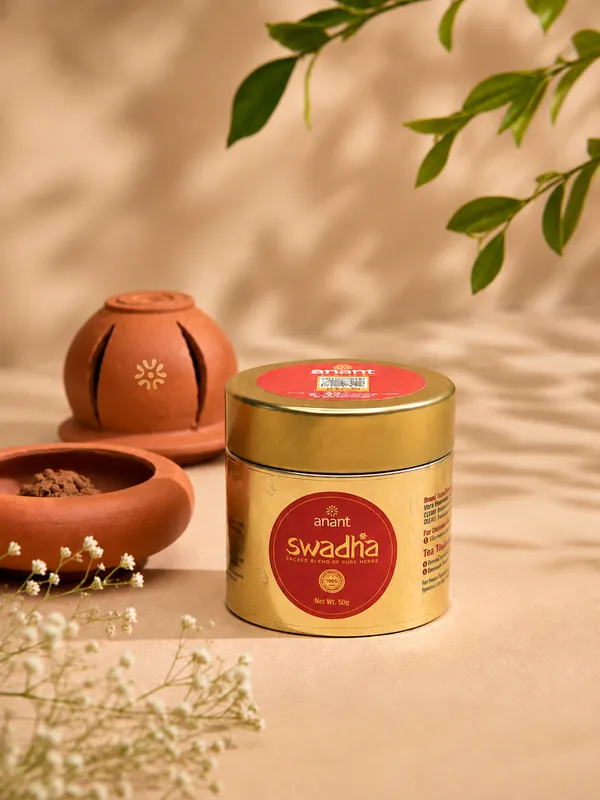 Swadha_Incense_Powder_:_50_Gram_Box_+_Terracotta_Burner_With_Lid
