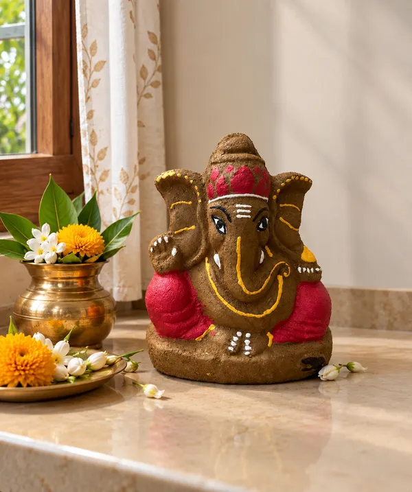 Ganesh_Blessings_Combo_1:_Ganesh_Ji_7_Inch_+_Design_Deepak_-_Set_Of_6