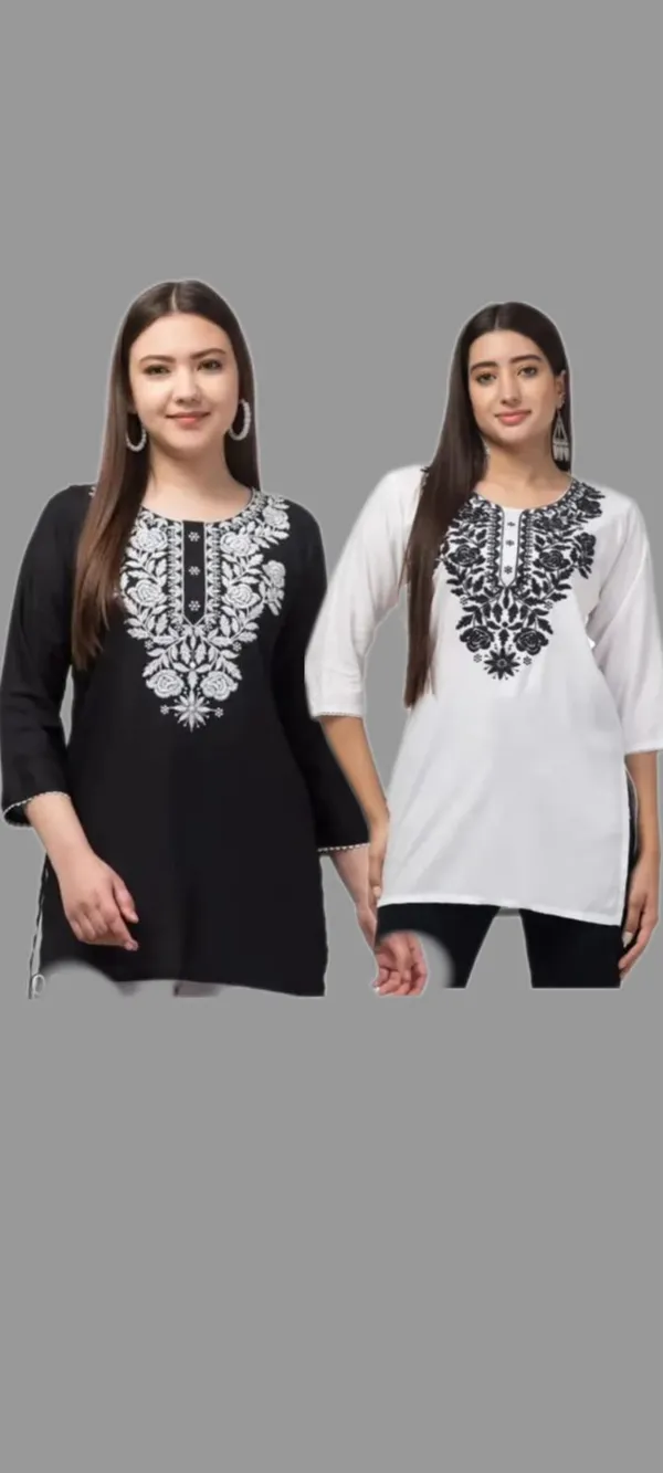 Black_And_White_Embroidered_Straight_Kurti_for_Women