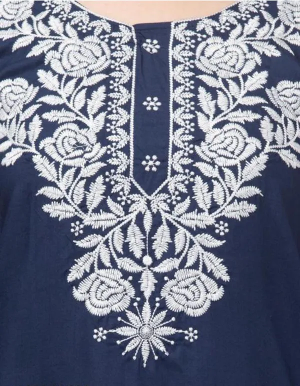 Navy_Embroidered_Straight_Kurti_for_Women