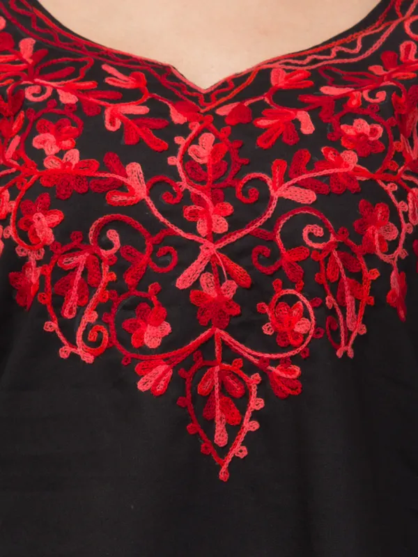 Black_Embroidered_Straight_Kurti_for_Women