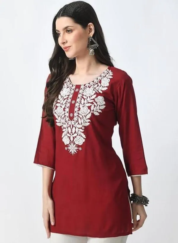 Maroon_Embroidered_Straight_Kurta_for_Women