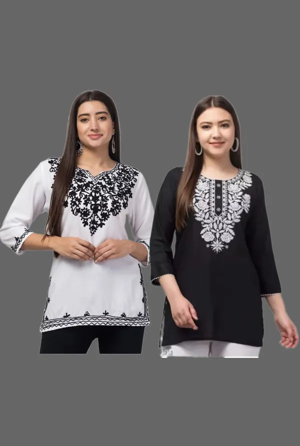 Black_And_White_Embroidered_Straight_Kurti_For_Women