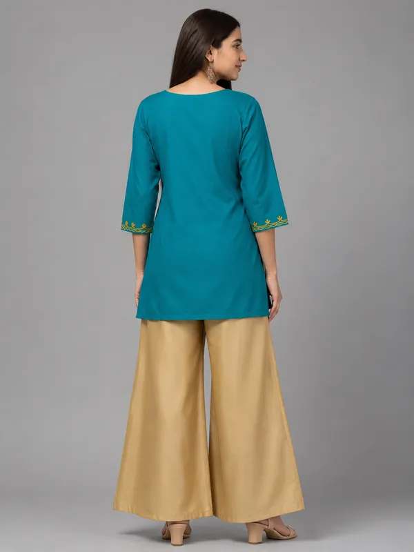 Teal_Embroidered_Straight_Kurta_Palazzo_Set_for_Women