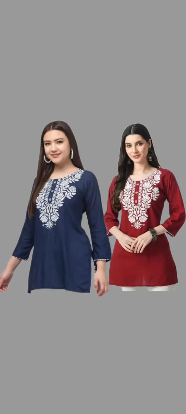 Navy_Embroidered_Straight_Kurti_for_Women