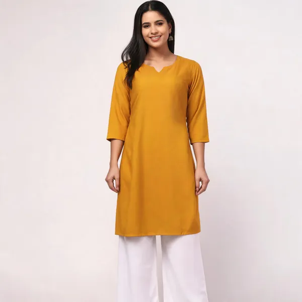 Mustard_Viscose_Rayon_Straight_Kurta_Palazzo_Set_For_Women