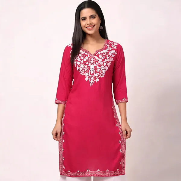 Pink_Viscose_Rayon_Straight_Kurta_Palazzo_Set_For_Women