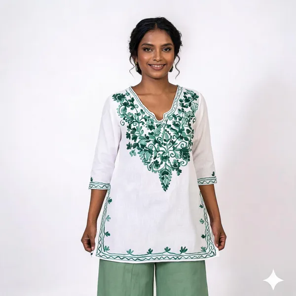 White_Pista_Viscose_Rayon_Straight_Kurta_Palazzo_Set_For_Women
