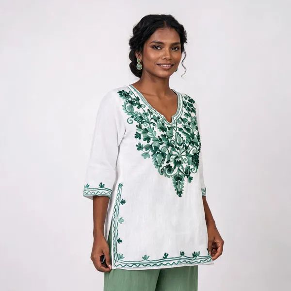 White_Pista_Viscose_Rayon_Straight_Kurta_Palazzo_Set_For_Women