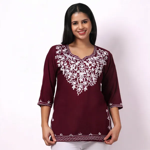 Purple_Viscose_Rayon_Straight_Kurti_For_Women