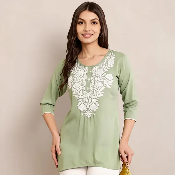Green_Black_Viscose_Rayon_Straight_Kurti_For_Women_Set_Of_2