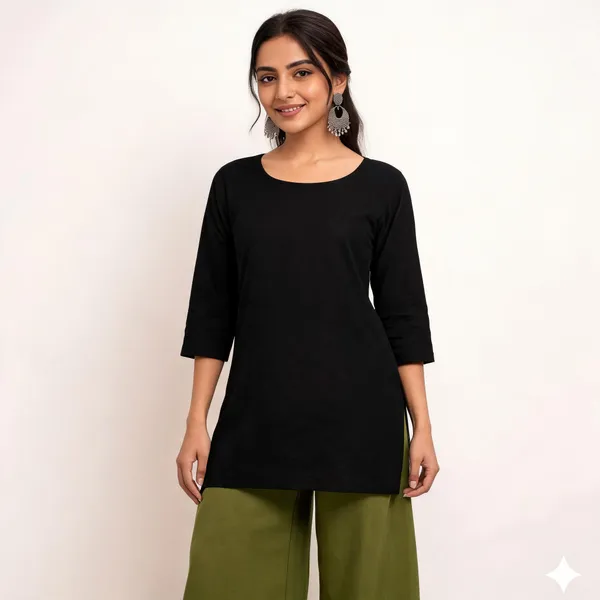 Black_Green_Viscose_Rayon_Straight_Kurta_Palazzo_Set_For_Women
