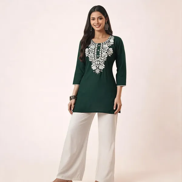 Green_Viscose_Rayon_Embroidered_Straight_Kurta_Palazzo_Set_For_Women
