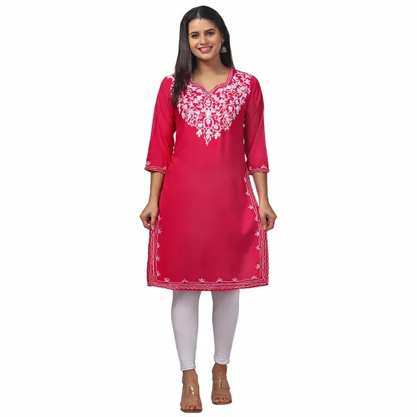 Pink_Viscose_Rayon_Embroidered_Straight_Kurta_For_Women