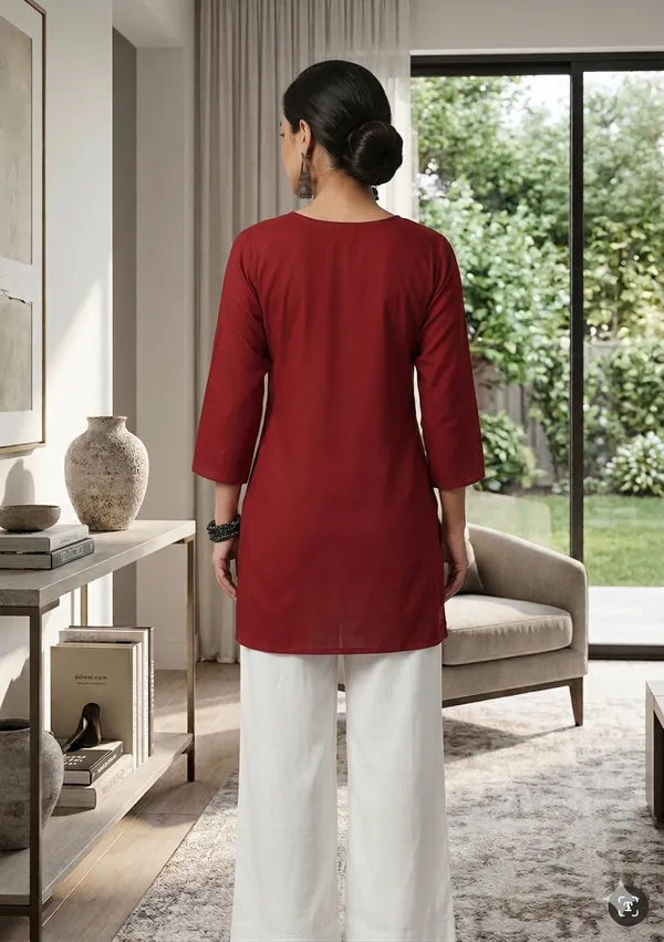 Maroon_Embroidered_Straight_Kurta_for_Women