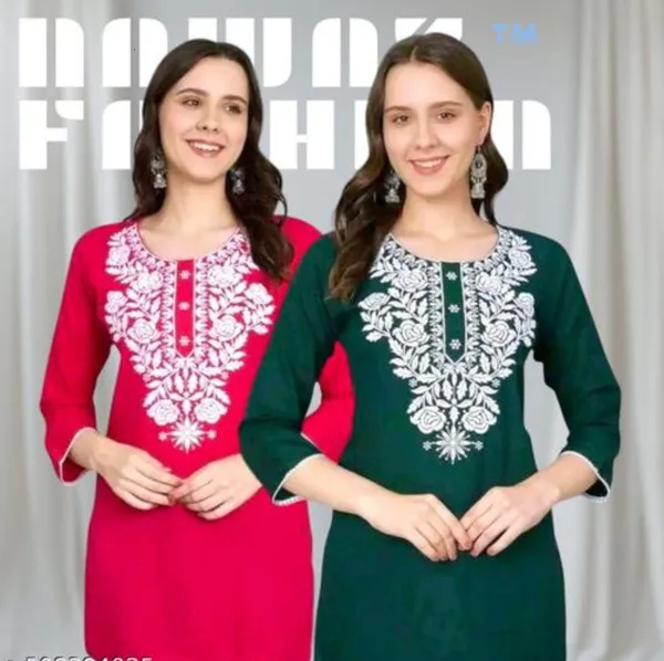 Pink/Green-Straight_Kurti
