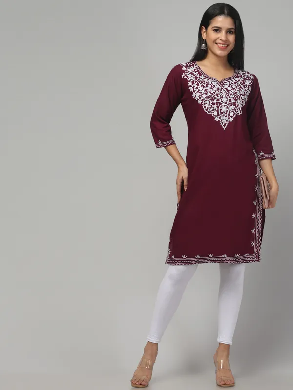 Maroon-Straight_Kurta