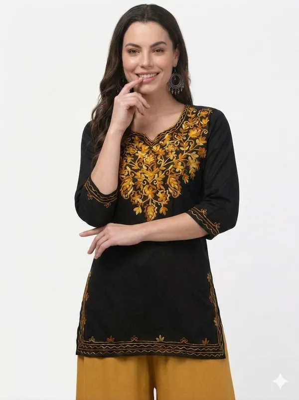 Mustard_Textured_Wide_Leg_Pants_for_Women