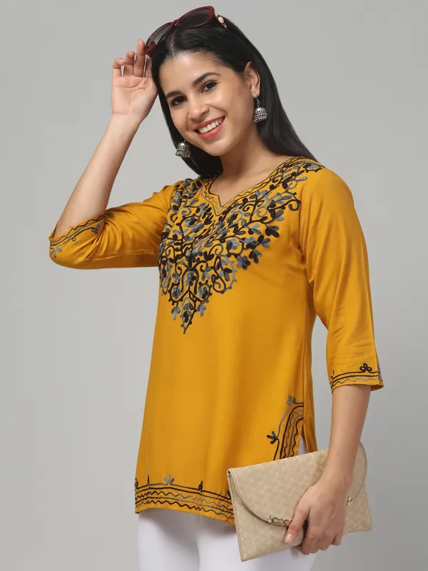 Mustard-Straight_Kurti