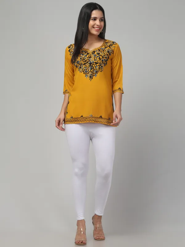 Mustard-Straight_Kurti