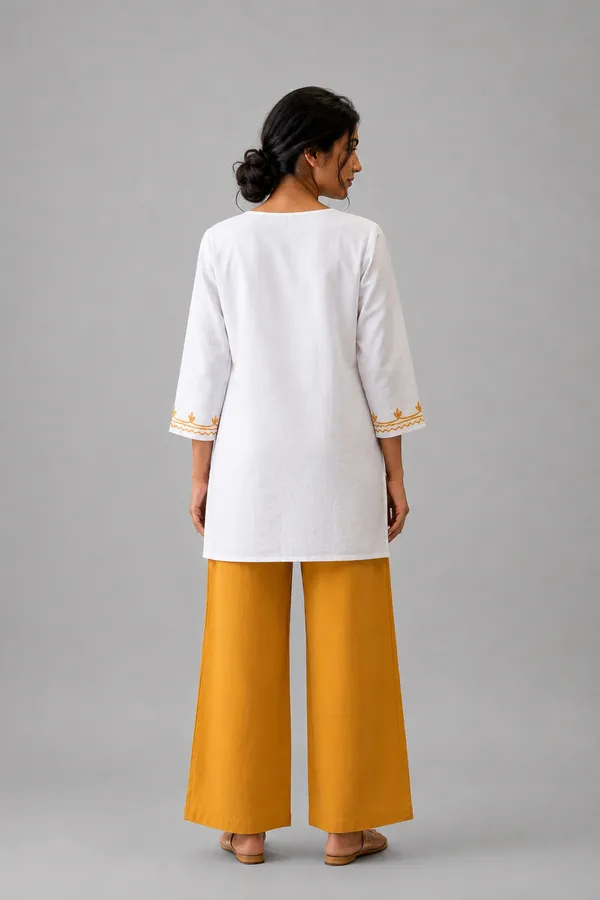 White/mustard-Kurta_Palazzo_Set
