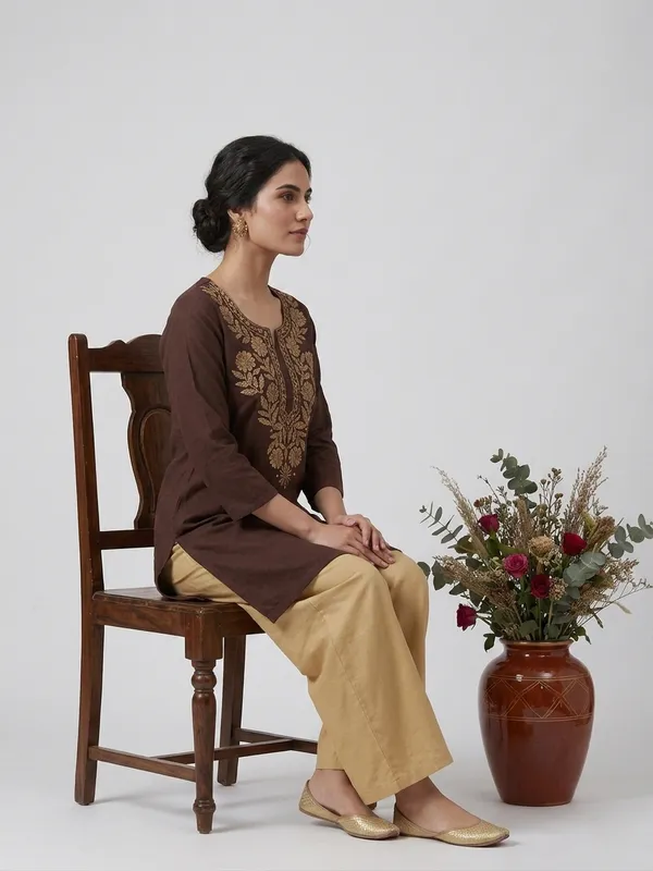 Brown/Gold-Kurta_Palazzo_Set