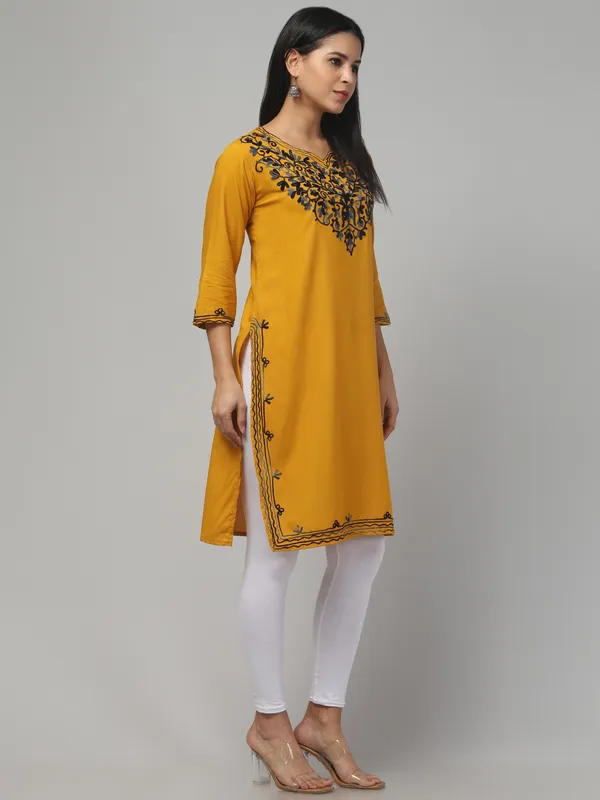 Mustard-Straight_Kurta