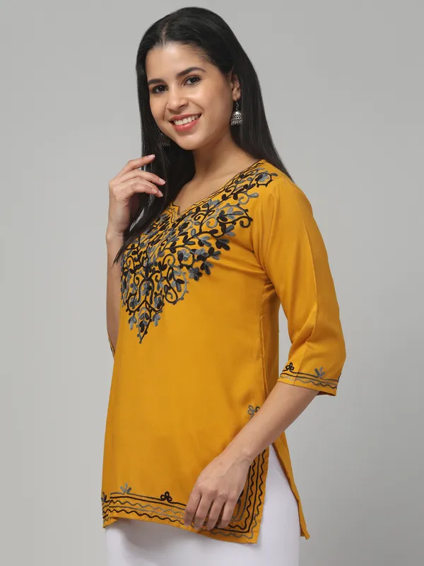Mustard-Straight_Kurti