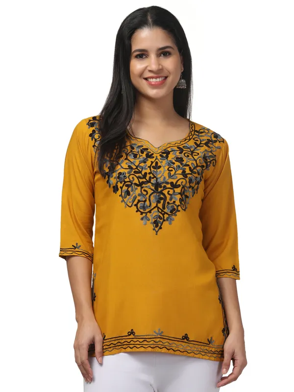 Mustard-Straight_Kurti