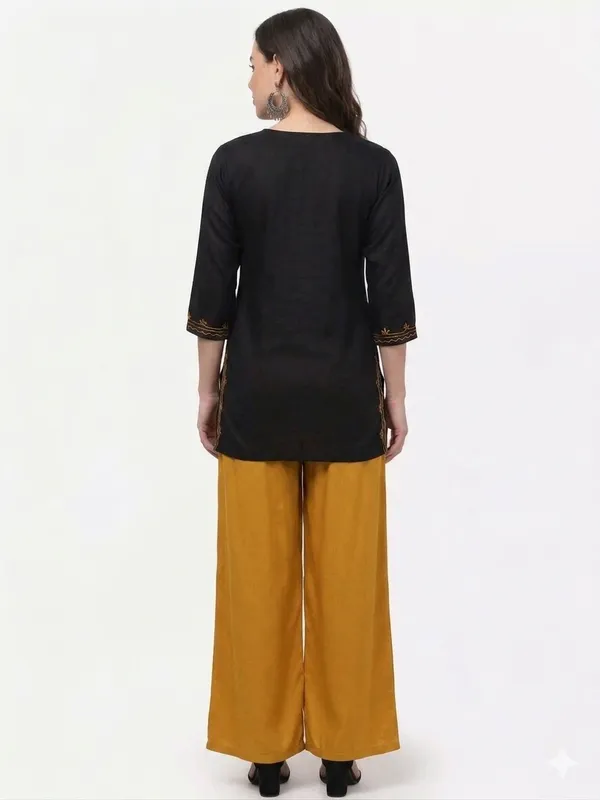 Mustard_Textured_Wide_Leg_Pants_for_Women