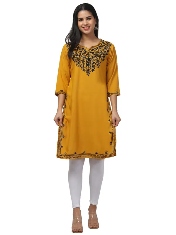 Mustard-Straight_Kurta