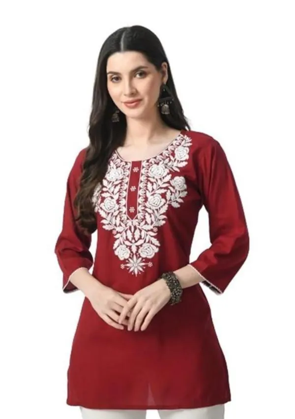 Maroon_Embroidered_Straight_Kurta_for_Women