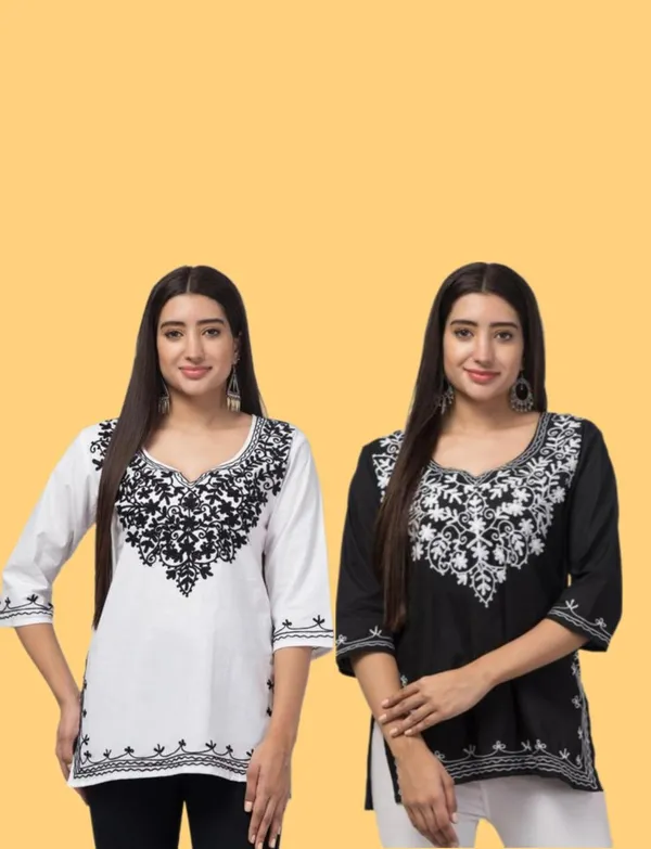 White_and_Black-Straight_Kurti