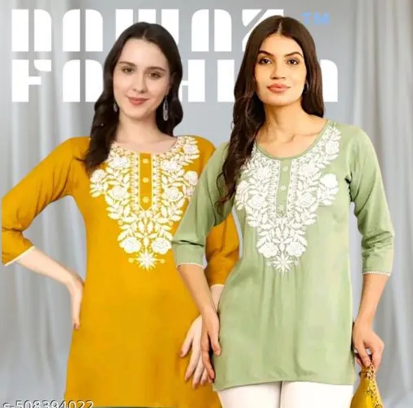 Green_Embroidered_Straight_Kurti_For_Women