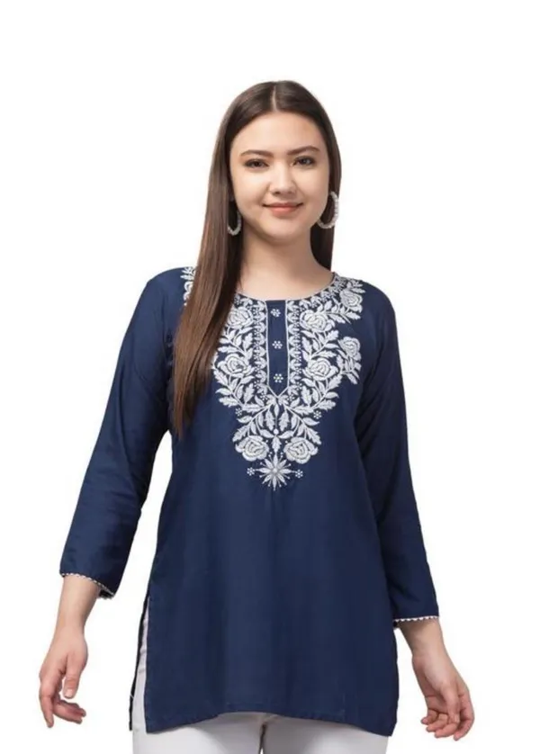 Navy_Embroidered_Straight_Kurti_for_Women