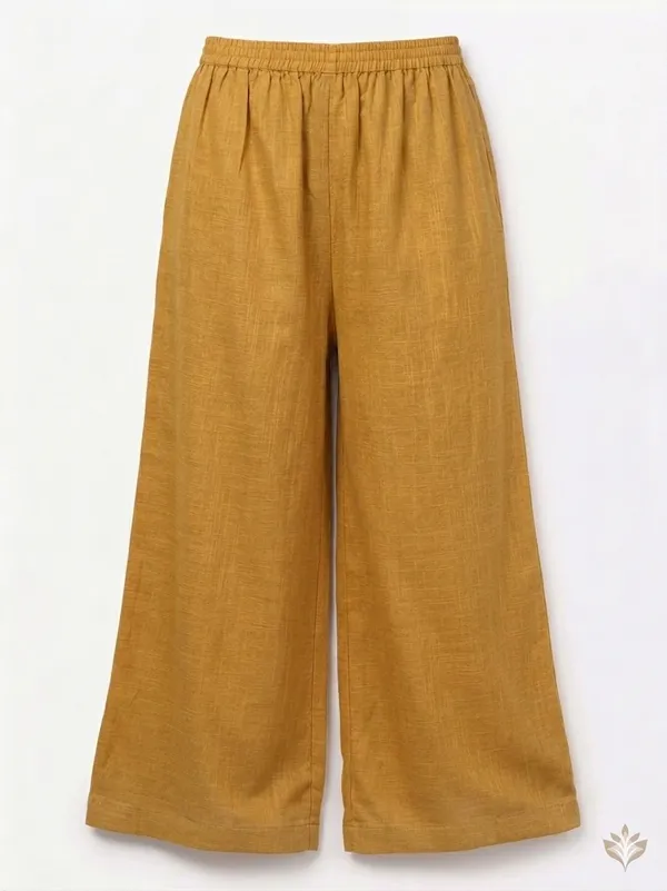 Mustard_Textured_Wide_Leg_Pants_for_Women