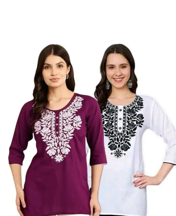 Maroon_Embroidered_Straight_Kurti_for_Women