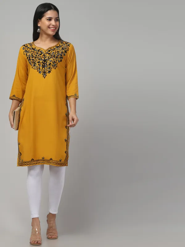 Mustard-Straight_Kurta