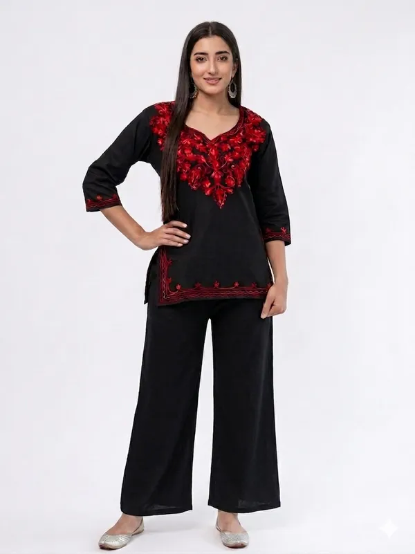 Black_Embroidered_Straight_Kurta_Palazzo_Set_For_Women