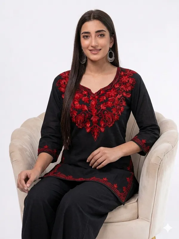 Black_Embroidered_Straight_Kurta_Palazzo_Set_For_Women