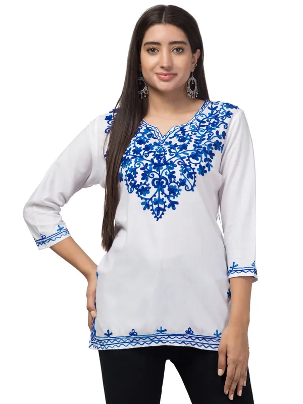 White_Embroidered_Straight_Kurti_for_Women