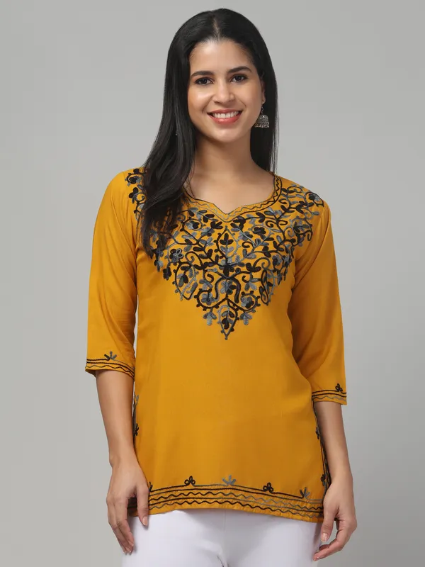 Mustard-Straight_Kurti