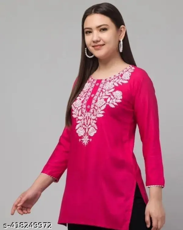 Pink_Embroidered_Straight_Kurti_for_Women