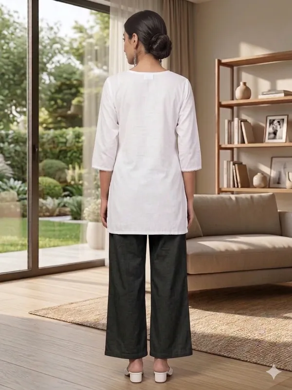 White_Embroidered_Straight_Kurta_Set_For_Women