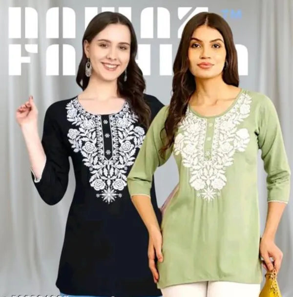 Green/Black-Straight_Kurti