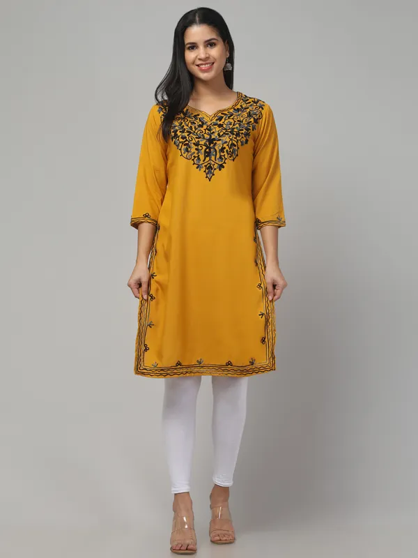 Mustard-Straight_Kurta