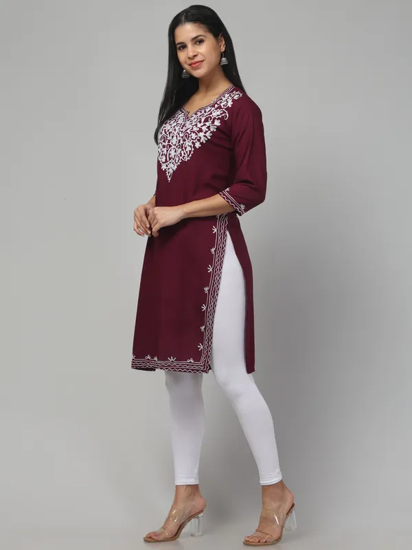 Maroon-Straight_Kurta