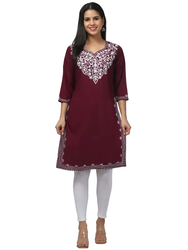 Maroon-Straight_Kurta